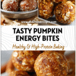 A tray of pumpkin spice energy balls made with oats and Delicious Pumpkin for Healthy Treats inspiration.